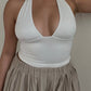 Desnuda Essential Midi Halter Top - White