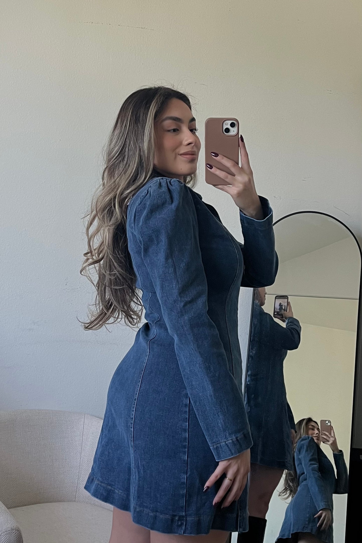 Renewed Long Sleeve Denim Dress